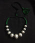 Wax Beads Silver Necklace (oversized beads)